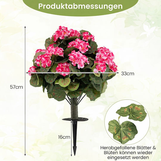 Costway Set 2 Künstliche Geranien Stiele Pe Pässalou Rosa 33 X 57 X 57 Cm Hz10470pi-2 Costway Set 2 Künstliche Geranien Stiele Pe Pässalou Rosa 33 X 57 X 57 Cm Hz10470pi-2
