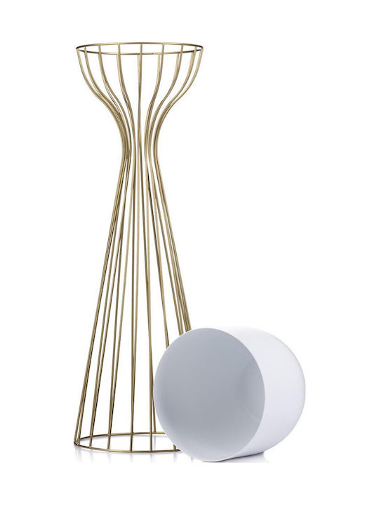 HowHomely Vază Pentru Plante Metalică Auriu Cu Suport