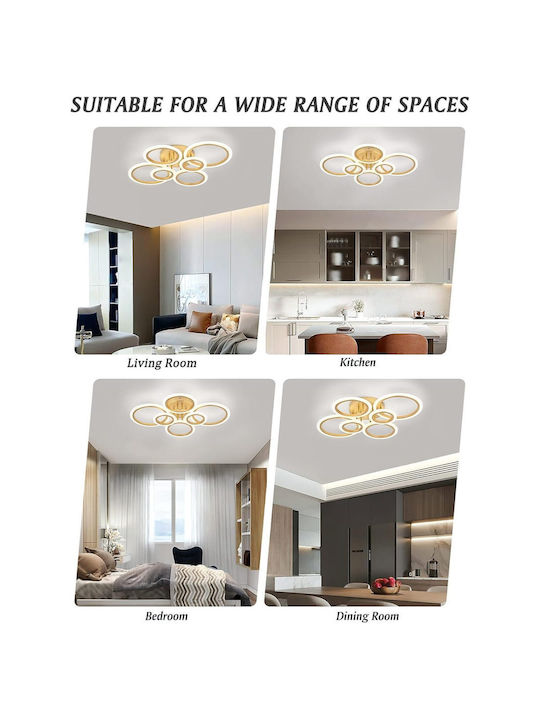 Jiju Plafonieră De Tavan 80cm Aurie Cu LED Integrat