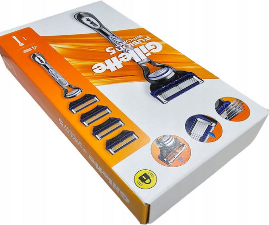 Gillette Razor With Refillable 5 Blades Head