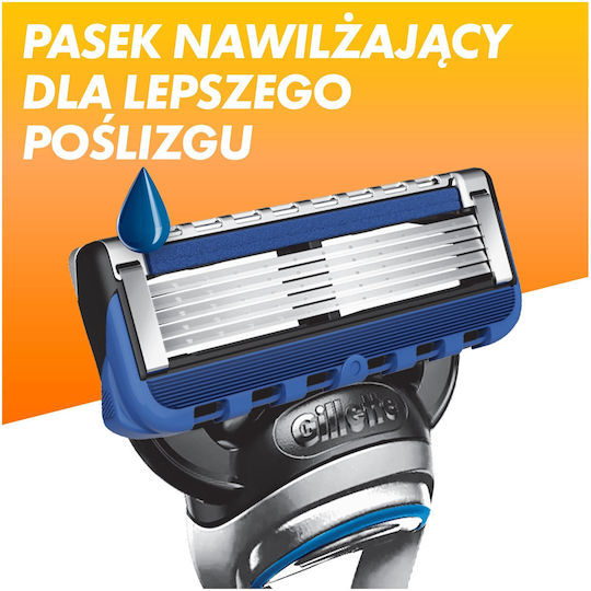 Gillette Razor With Refillable 5 Blades Head