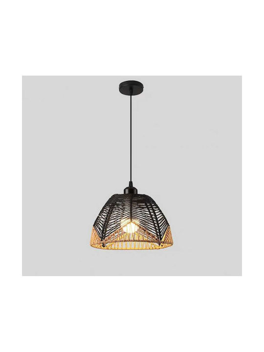 Boho Grid Pendant Light with E27 Socket 25x16cm