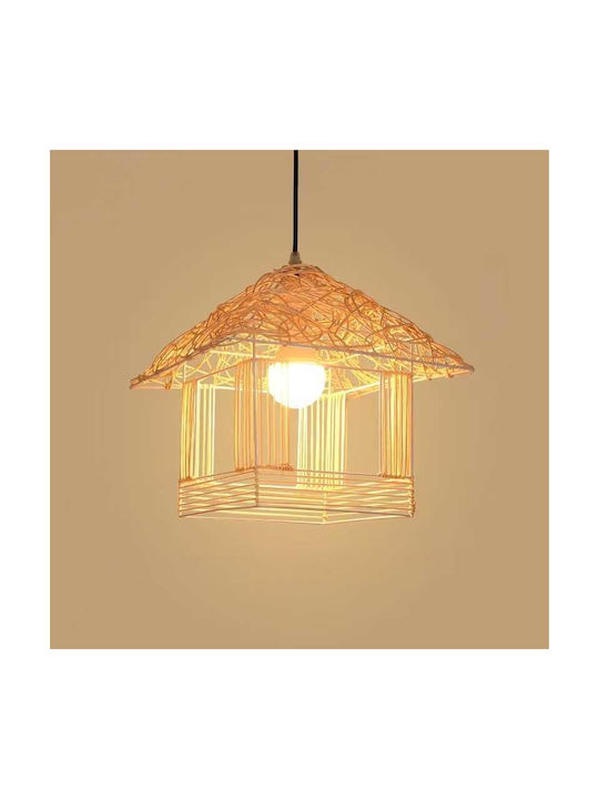 Boho Grid Pendant Light with E27 Socket 30x30cm