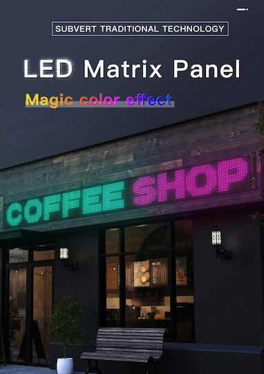 GloboStar Плъзгаща се LED табела Едностранна Водоустойчива 144x16cm RGB