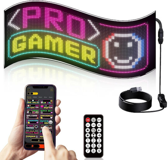 GloboStar Плъзгаща се LED Табела Едностранно Водоустойчива 96x32cm RGB