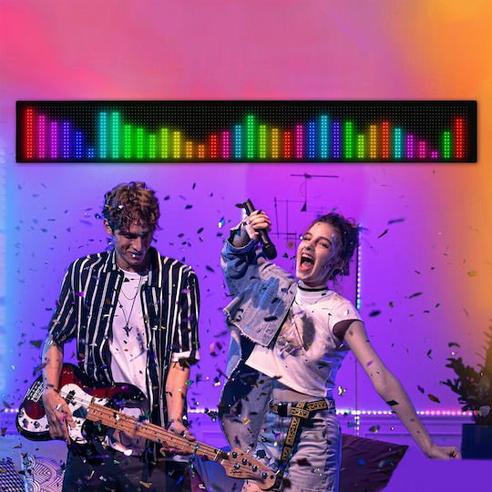 GloboStar Плъзгаща се LED табела Едностранна Водоустойчива 144x16cm RGB