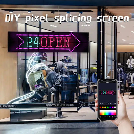 GloboStar Scrollende LED-Schild Einseitig 16x64cm RGB