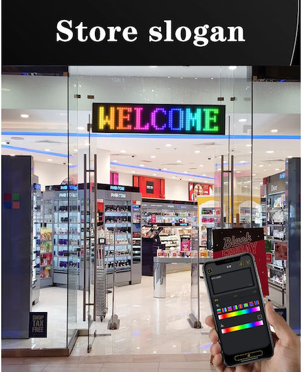 GloboStar Scrollende LED-Schilder Einseitig Wasserdicht 96x16cm RGB