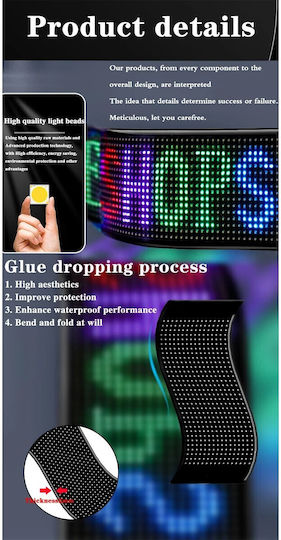GloboStar Scrollende LED-Schild Einseitig Wasserdicht 32x16cm RGB