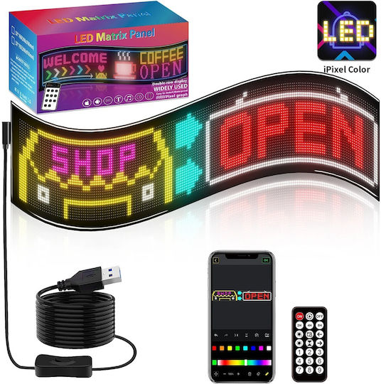GloboStar Плъзгаща се LED Табела Едностранно Водоустойчива 192x32cm RGB