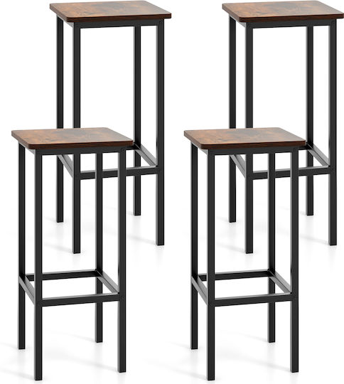 Bar Stool Metallic Rustic Brown 66.04x30.48x30.48cm