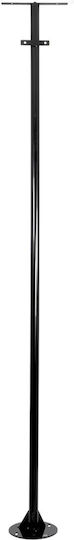 Globostar Helios-280 Glb-000-0002 Metal Galvanized Lighting Pole Solar Spotlight Outdoor Ral 9005 Black Matte W35 × D25 × H280cm Glb-000-0002