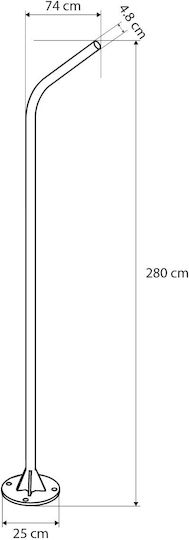 Globostar Urbano-280 Glb-000-0008 Metal Galvanized Lighting Pole Solar Street Light Outdoor Ral 9005 Matte Black M84 X W25 X H280cm Glb-000-0008
