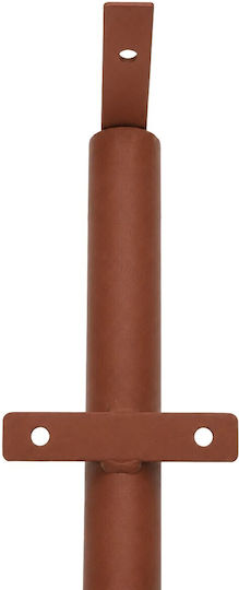 Globostar Helios-280 Glb-000-0005 Metal Galvanized Lighting Pole Solar Outdoor Spotlight RAL 8004 Corten Brown Matte W35 × D25 × H280cm Glb-000-0005