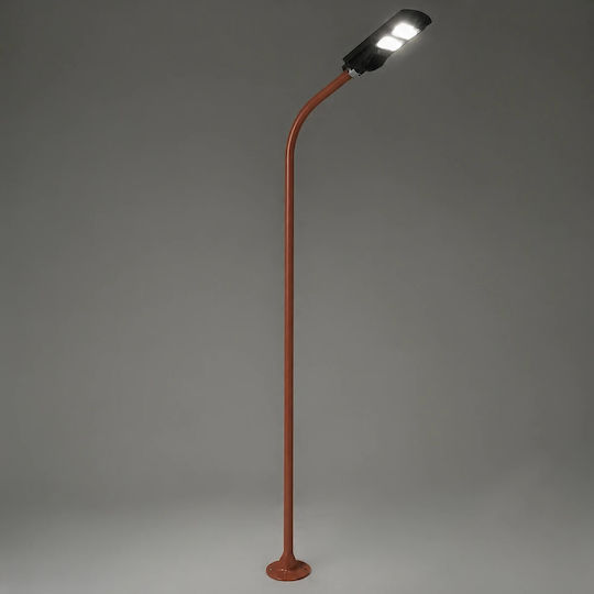 Globostar Urbano-280 Glb-000-0011 Metal Galvanized Lighting Pole Solar Street Light Outdoor Ral 8004 Corten Brown Matte W84 X D25 X H280cm Glb-000-0011