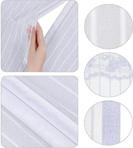 Hoomei Plasă de Ușă cu Scai cu Închidere Magnetică Albă 220x100cm