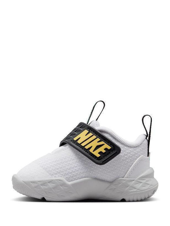 Team Hustle D 12 Kids Sports Shoes Running with Hoop & Loop Closure White