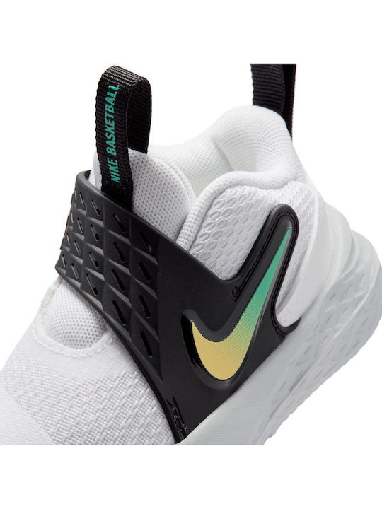 Team Hustle D 12 Kids Sports Shoes Running with Hoop & Loop Closure White
