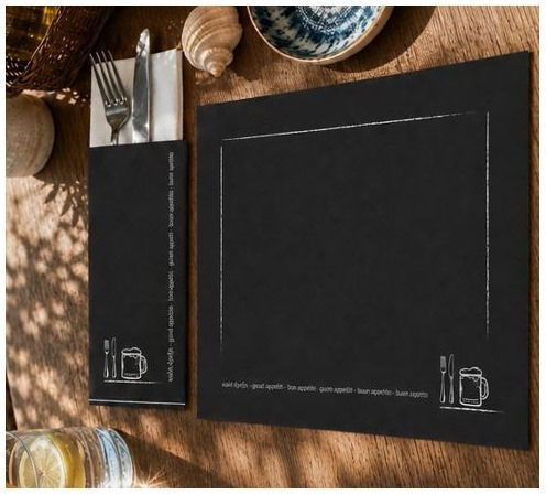 Black Utensil Case Napkin 100 Pieces