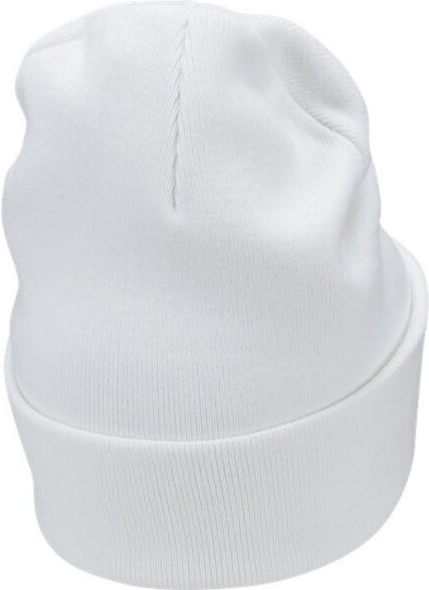 Beanie Unisex Σκούφος Πλεκτός σε Λευκό χρώμα