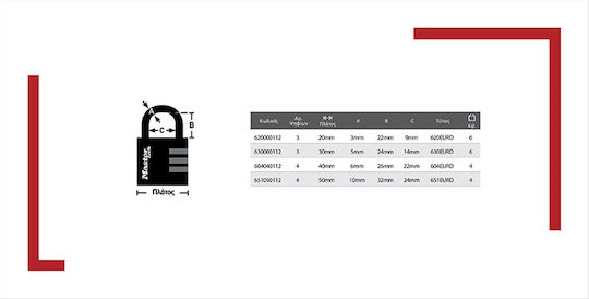 Brass Combination Padlock 40mm