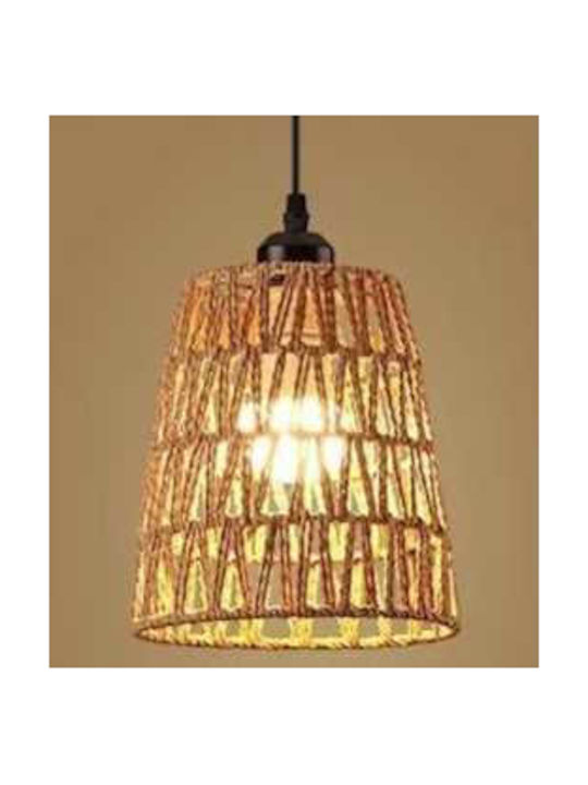 Boho Grid Pendant Light with E27 Socket 20x18cm