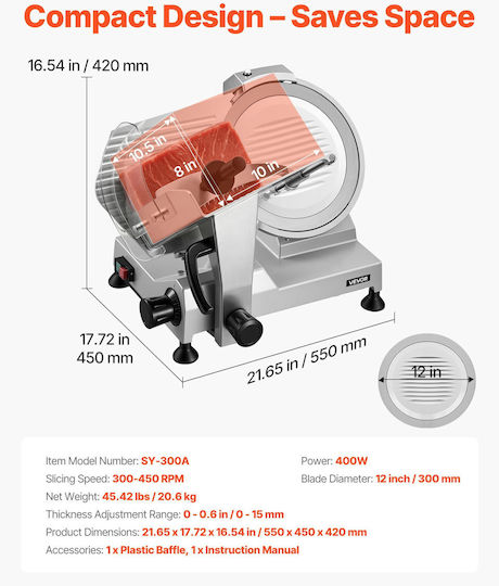 Vevor Πολυκοπτικό Μηχάνημα 550x450x420mm