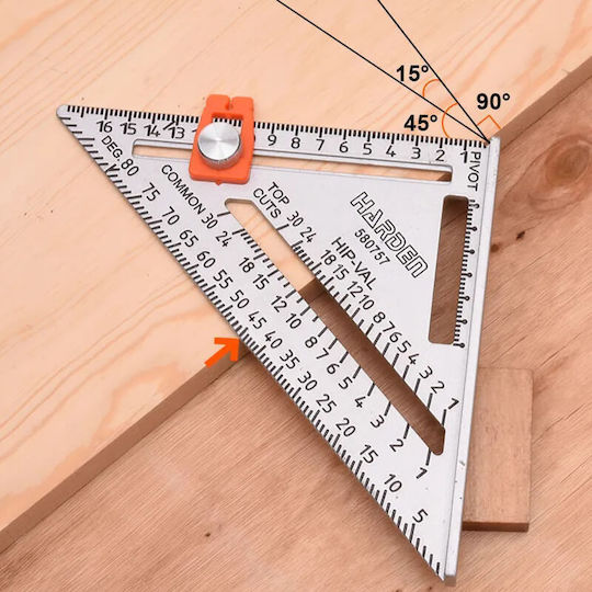 Harden Unghiometru Tâmplari Aluminiu cu Patoura de lungime 18cm