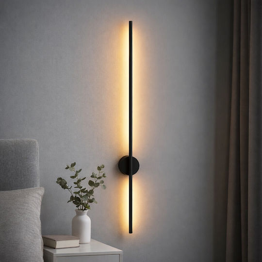 VenCore Modern Wall Lamp with Integrated LED and Warm to Cool White Light Black 6x10cm