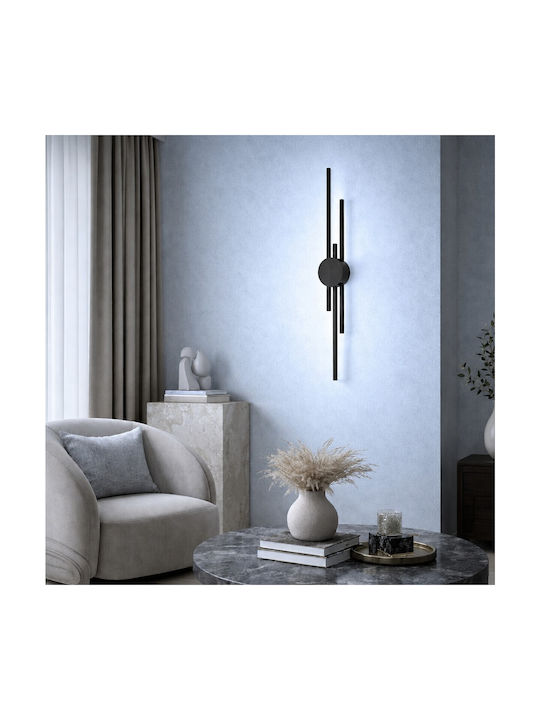 VenCore Modern Wall Lamp with Integrated LED and Adjustable White Light Black