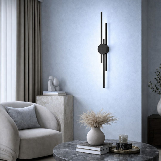 VenCore Modern Wall Lamp with Integrated LED and Adjustable White Light Black