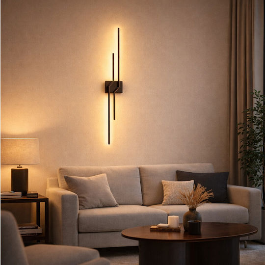 VenCore Modern Wall Lamp with Integrated LED and Adjustable White Light Black