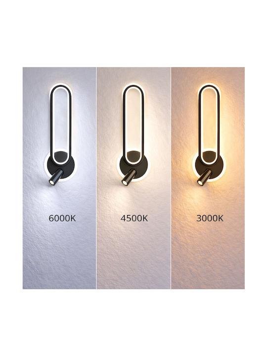 VenCore Modern Wall Lamp with Integrated LED and Adjustable White Light Silver