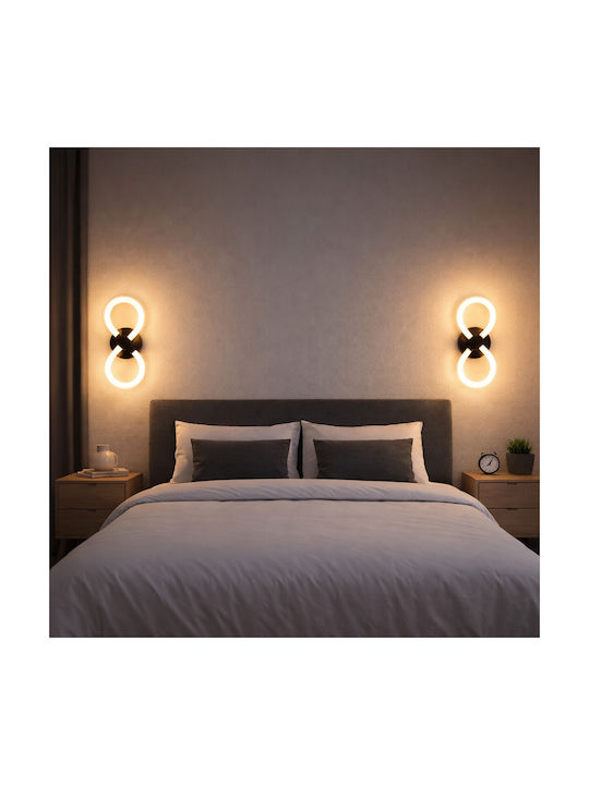 VenCore Modern Wall Lamp with Integrated LED and Adjustable White Light Black