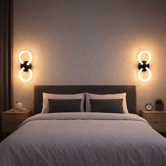 VenCore Modern Wall Lamp with Integrated LED and Adjustable White Light Black