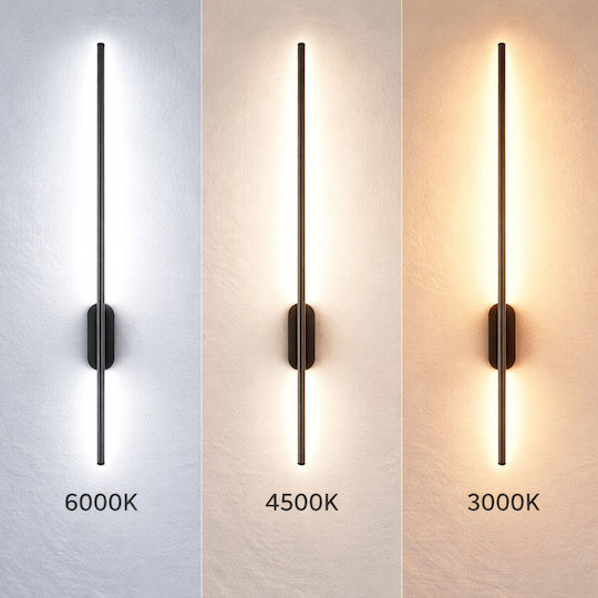 VenCore Modern Wall Lamp with Integrated LED and Adjustable White Light Black