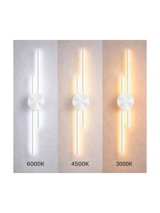 Vencore Aurex White 6093-20107 Modern Wall Lamp Sconce Led 60cm 12w White Aluminum Adjustable Cct Daylight Warm Cct Control Via On-off Switch 6093-20107