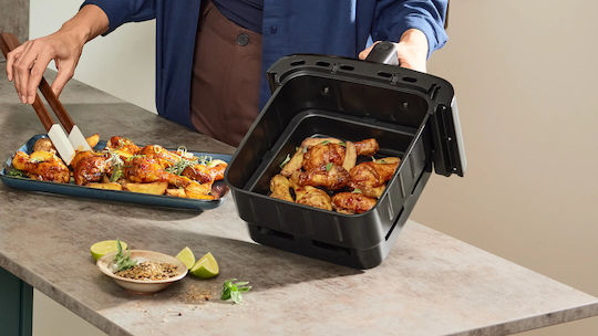 Bosch Series 6 Mafd661b4 Air Fryer με Διπλό Αποσπώμενο Κάδο 12lt Μαύρο