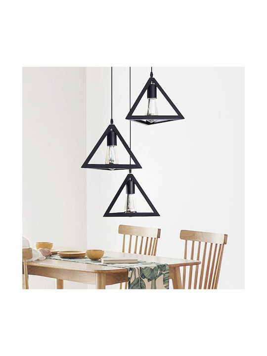 VenCore Hängelampe Schwarz mit Fassung E27 25x25x21cm.