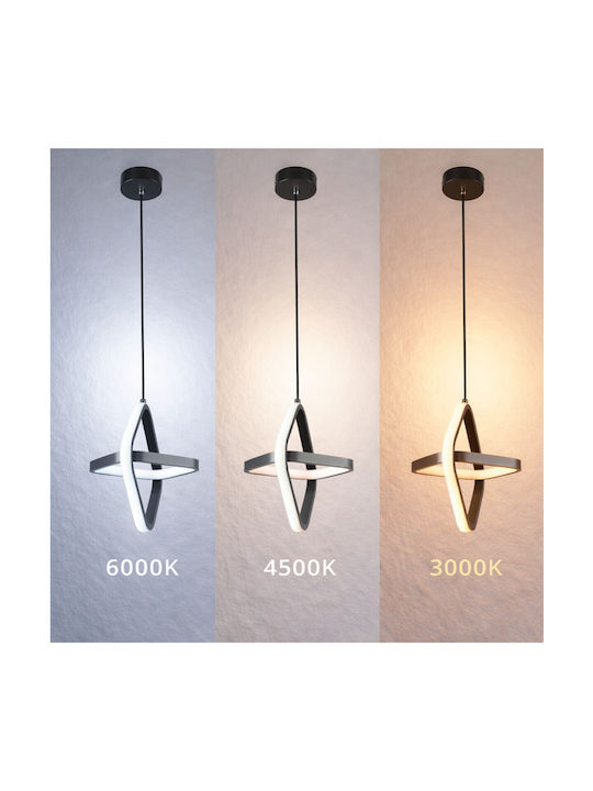 VenCore White LED Pendant Ceiling Light with Adjustable Warm to Cool White Light 22x22x24cm