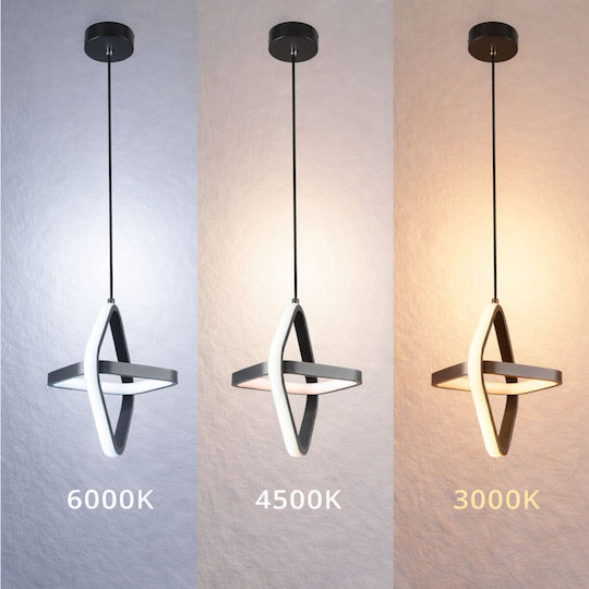 VenCore White LED Pendant Ceiling Light with Adjustable Warm to Cool White Light 22x22x24cm