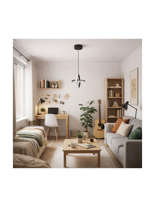 VenCore Black LED Ceiling Light with Adjustable Warm to Cool White Light 22x22x24cm