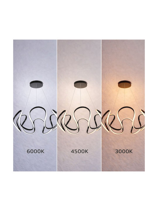 VenCore White LED Ceiling Light with Warm to Cool White Light 48x48x18cm