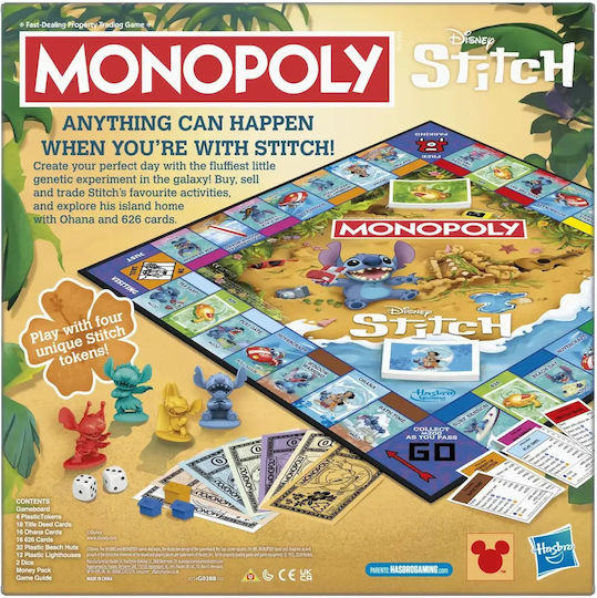 Επιτραπέζιο Παιχνίδι Monopoly Stitch για 2-4 Παίκτες 8+ Ετών G0388102 (EN) Disney