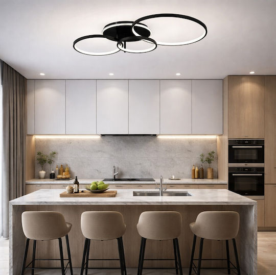 VenCore Deckenleuchte montieren 89cm Gold mit Integrierte LED und Fernbedienung