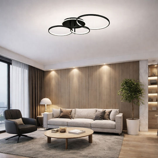 VenCore Deckenleuchte montieren 89cm Gold mit Integrierte LED und Fernbedienung