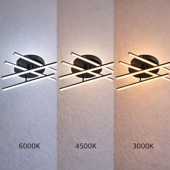VenCore Plafonieră de Tavan 60cm Neagră cu LED Integrat și Telecomandă