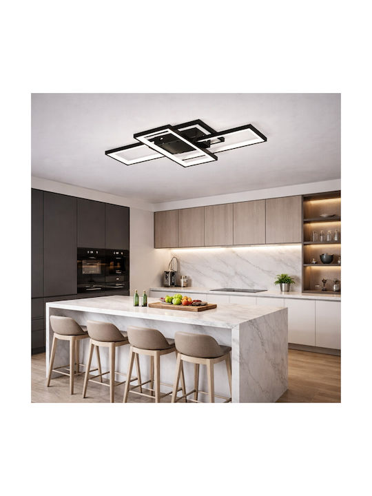 VenCore Plafonieră de Tavan 90cm Aurie cu LED Integrat și Telecomandă