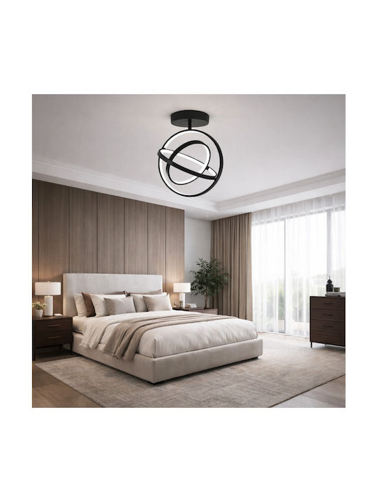 VenCore Ceiling Light 36cm Silver with Integrated LED and Remote Control
