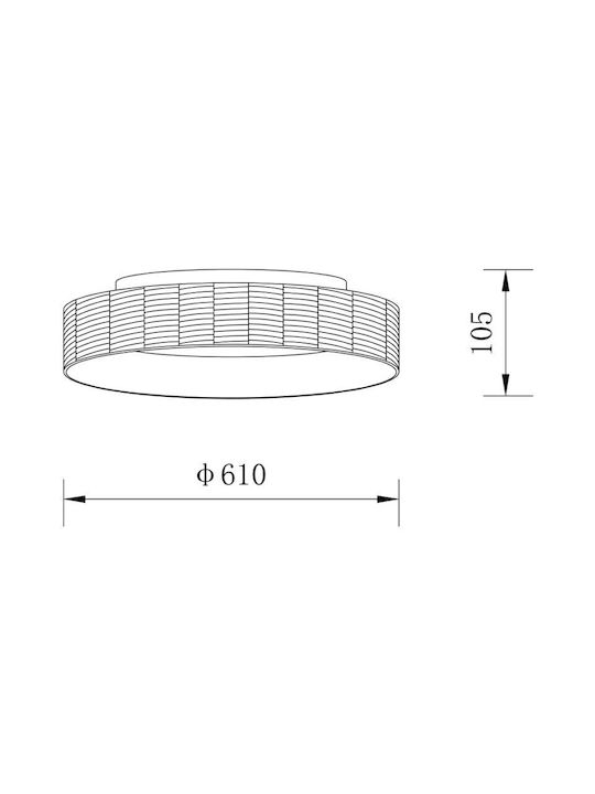 Sun Light Ceiling Mount Light 61cm White Made of Paper FORTE-60-Y